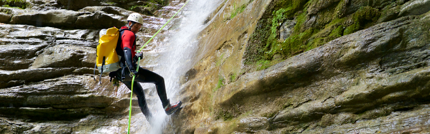 Advanced canyoning excursion: descents of wild falls using ropes in Petite-Rivière-Saint-François