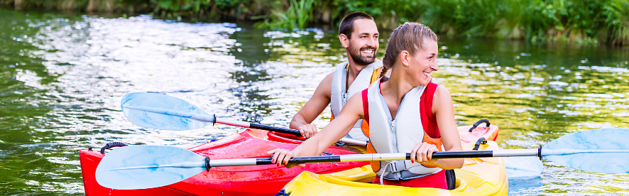 Descente ''L'Aventure'' dans la rivière du Gouffre en kayak récréatif